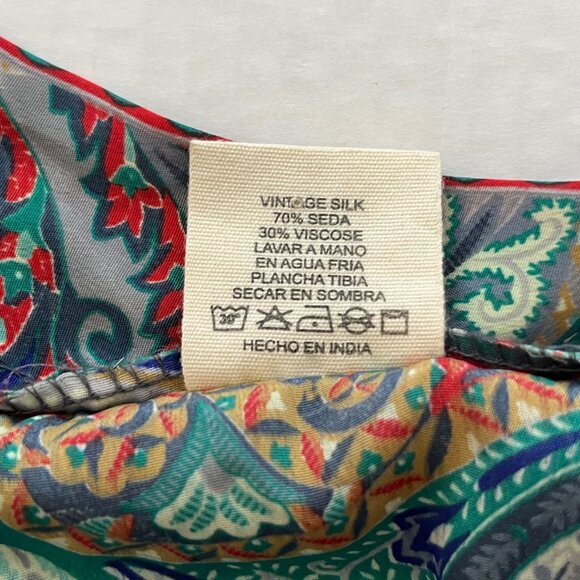 Vtg Silk Womens Paisley Kimono Jacket Sz M/ L Boho Fairy Whimsical Eclectic Art. - Picture 7 of 7